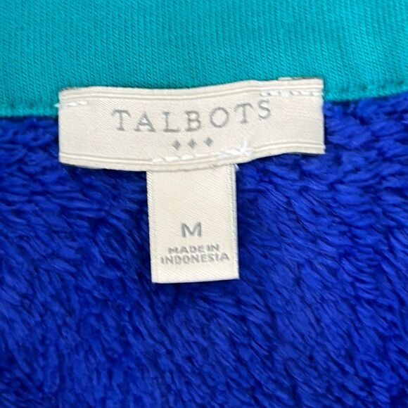 Talbots Fleece Jacket Size Medium Cozy Full Zip Long Sleeve - Picture 10 of 11
